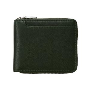ミラグロ MILAGRO 牛革ミリング加工・ラウンドファスナー二つ折財布 （グリーン）