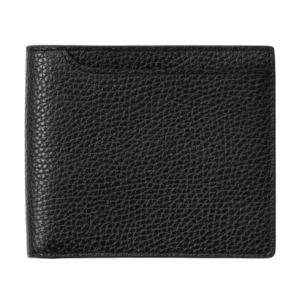 ミラグロ MILAGRO イタリアンシュリンクレザー・二つ折札入れ 小銭入れなし （ブラック）