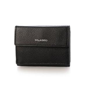 ミラグロ MILAGRO シュリンクレザー・3つ折り財布 （ブラック）