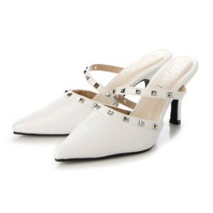 マフモフ Mafmof ElvisLuceスタッズピンヒール前詰まりミュールパンプス