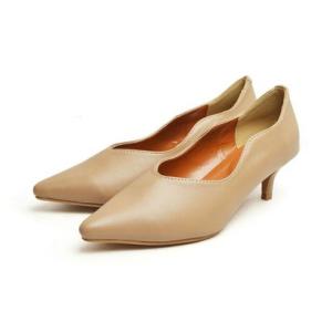 メリールー MaryLou レディース パンプス ウェーブカット （ベージュ）