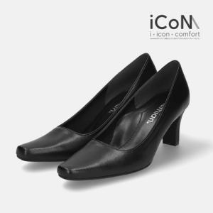 マミアン mamian 【 6.0cm スクエアトゥ 】フォーマルベーシックパンプス：iCoN BASIC／1660BC （ブラックスムース）｜locondo-shopping