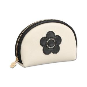マリークワント MARY QUANT エナメルアイコンデイジーパッチ ラウンドポーチ （アイボリー）