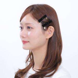 マリークワント MARY QUANT ベロアリボン ワニクリップセット （ブラック）