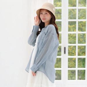 マリークワント MARY QUANT シアーUVシャツ ブラウス （ブルー）