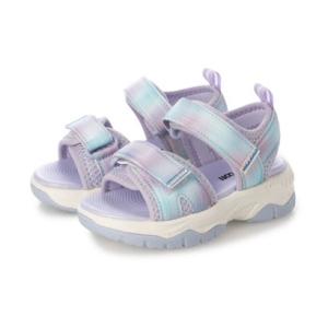 MADFOOT! マッドフット キッズ ダブルベルトキラキラスポーティーサンダル 2本ストラップ 子供靴 261001 パープル