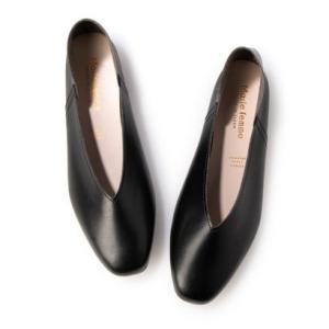 マリー・ファム Marie femme Vカットフラットバレエシューズ （ブラック）