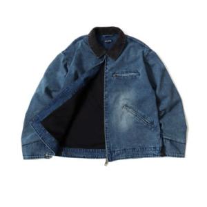 襟コーデュロイ デニム/ダック スウィングトップ ライトブルゾン ワークジャケット メンズ レディース アウター