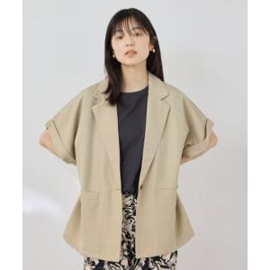 マックハウス Mac-House SARARI リネンライク 半袖シャツジャケット （グレージュ）