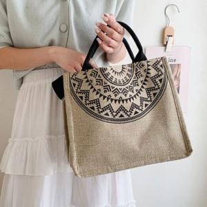 メゾンドラティール maison de LATIR エスニック柄ストローバッグ ミニショルダー カゴバッグ（ブラック）