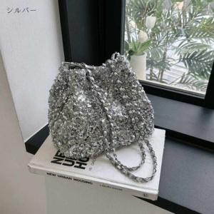 メゾンドラティール maison de LATIR スパンコールチェーンショルダーバッグ （シルバー）