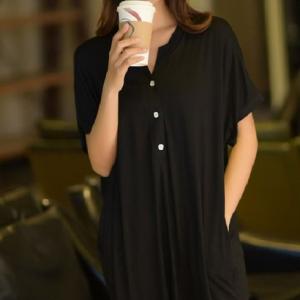 メゾンドラティール maison de LATIR おしゃれなルームウェアとしても大活躍のワンピース。 （ブラック）