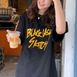 メゾンドラティール maison de LATIR ロック風ラージTシャツ （ブラック）