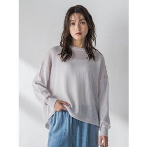 メイソングレイ MAYSON GREY ペーパーヤーンルーズニットプルオーバー （ライトグレー）