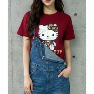 ミージェーン me Jane HELLO KITTYレオパード柄半袖Tシャツ （レッド）