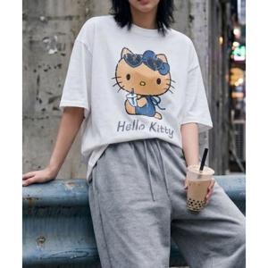 ミージェーン me Jane HELLO KITTY日焼けプリント半袖Tシャツ （オフホワイト）