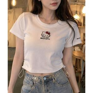 ミージェーン me Jane HELLO KITTY サイドドロストリブ半袖Tシャツ （オフホワイト...