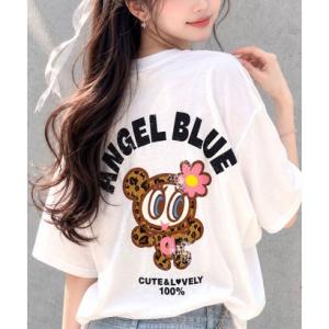 ミージェーン me Jane ANGEL BLUEレオパード柄バックプリントTシャツ （オフホワイト...