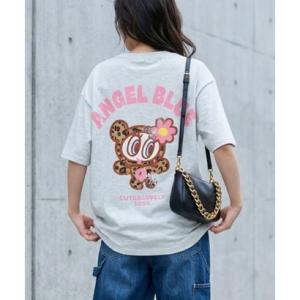 ミージェーン me Jane ANGEL BLUEレオパード柄バックプリントTシャツ （モクグレー）