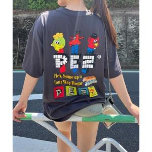 ミージェーン me Jane バックプリントPEZビッグTシャツ （チャコールグレー）