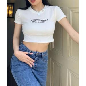 ミージェーン me Jane サークルロゴ半袖チビTシャツ （ホワイト）