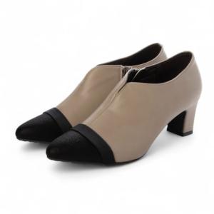 メタルルージュ Metal Rouge トゥキャップ付きコンビ素材ブーティ MR5325 （ベージュ/コンビ）