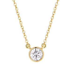 ミーティアニューヨーク METEOR NEW YORK 0.5ct 一粒ベゼルネックレス 『JUPITER』 （18金イエローゴールドコーティング）【