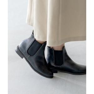 メヌエ Menue ラウンドトゥ サイドゴア ショートブーツ （1020ブラックpu）