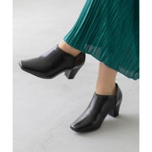 メヌエ Menue サイドゴア スクエアトゥ ブーティ （1020ブラックpu）