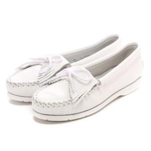 ミネトンカ ボートソールモカシン KILTY  UNBEADED（WHITE）