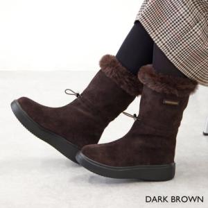 ミネトンカ MINNETONKA ボアミドルブーツ【18M16】DARK BROWN