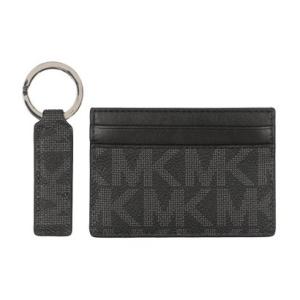 マイケル マイケル コース MICHAEL MICHAEL KORS ☆モノグラム柄カードケース＆キーホルダーギフトセット （ブラック）