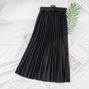 プリーツスカート ロング ベルト付き