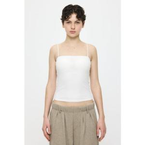 SQUARE NECK BARE キャミトップス WHT