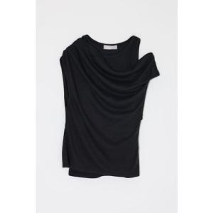 LAYERED OFF SHOULDER トップス BLK