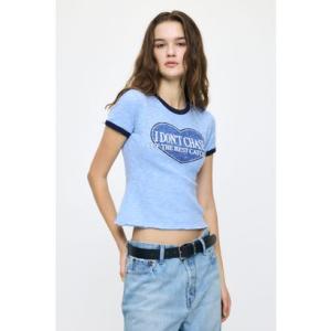 I DON'T CHASE RINGER Tシャツ BLU