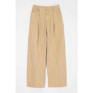 CURVE LINE TUCK パンツ BEG