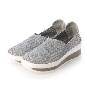 モズ moz glitter ウーブン厚底スリッポン （ガンメタル）