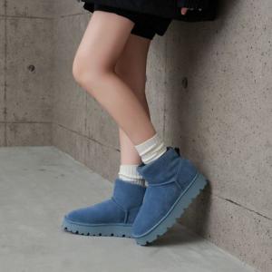 モード エ ジャコモ カリーノ MODE ET JACOMO carino 本革ムートンショートブーツ （ライトブルー）