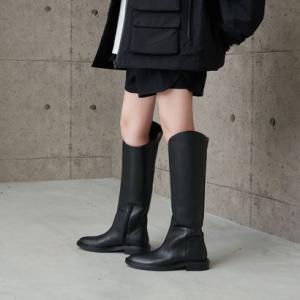 モード エ ジャコモ カリーノ MODE ET JACOMO carino レザーロングブーツ （ブラック）