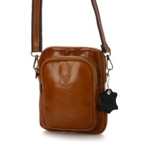 モードフルーレ MODE FOURRURE イタリアンカーフミニショルダーバッグ （キャメル）