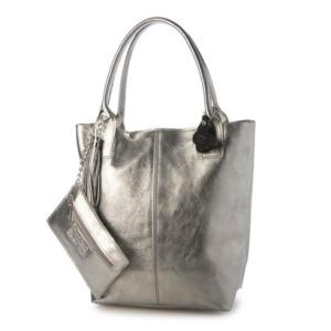 モードフルーレ MODE FOURRURE イタリアンカーフタッセル付トートバッグ （メタル）