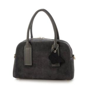 モードフルーレ MODE FOURRURE イタリアンカーフスエードミニボストンバッグ （ダークグレー）