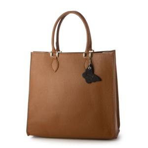 モードフルーレ MODE FOURRURE イタリアンカーフスクエアトートバッグ （キャメル）