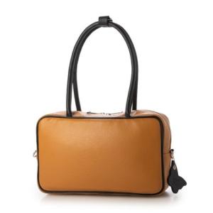 モードフルーレ MODE FOURRURE イタリアンカーフスクエアボストンバッグ （ライトキャメル）