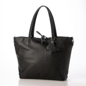 モードフルーレ MODE FOURRURE イタリアンカーフファスナー付スモールトート （ブラック）