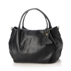 モードフルーレ MODE FOURRURE イタリアンカーフラウンドトートバッグ （ブラック）