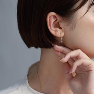 ノエルマーケット Noelmarket ピアス 金属アレルギー つけっぱなし おしゃれなチェーンピアス 星 月 ニッケルフリー キャッチレス （ゴール