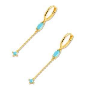 ノエルマーケット Noelmarket 金属アレルギー対応 ピアス 華やかさを添える ゆらめきフープ （ターコイズブルー）