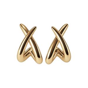 ノエルマーケット Noelmarket クロスラインピアス【ステンレス / 金属アレルギー対応】 （ゴールド）
